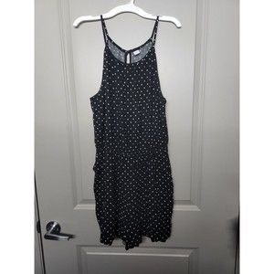 Old Navy Medium Romper Shorts One Piece Black White Polka Dot Sleeveless Rayon